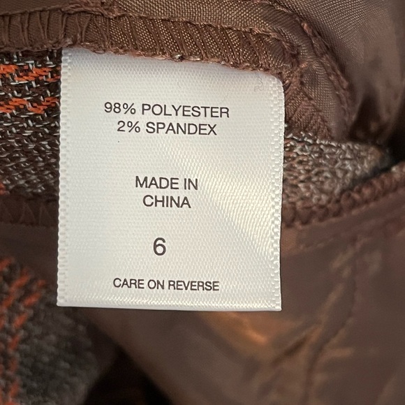 7th Avenue Design Studio by New York & Company Orange & Brown Plaid Pants - Picture 10 of 11